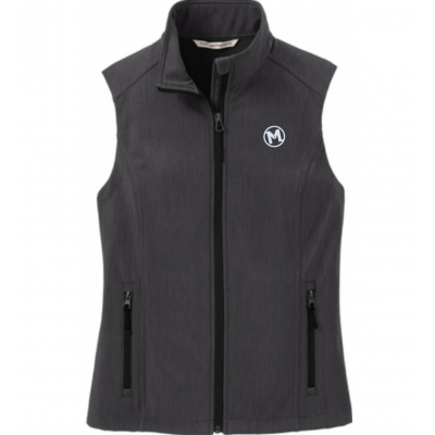 Port Authority W's Soft Shell Vest - Black Charcoal Heather