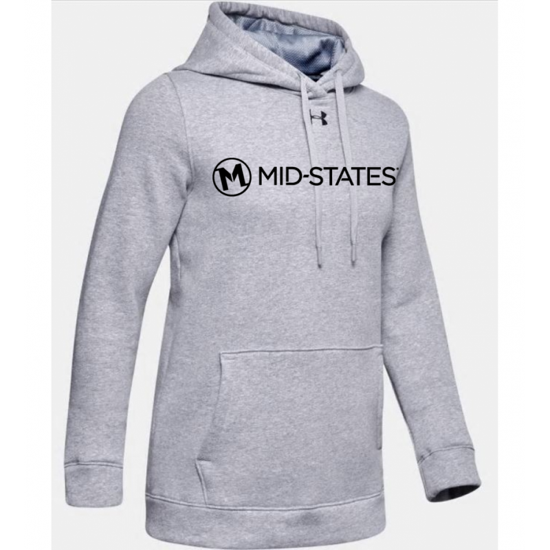 W's UA Hustle Fleece Hoody - Light Gray