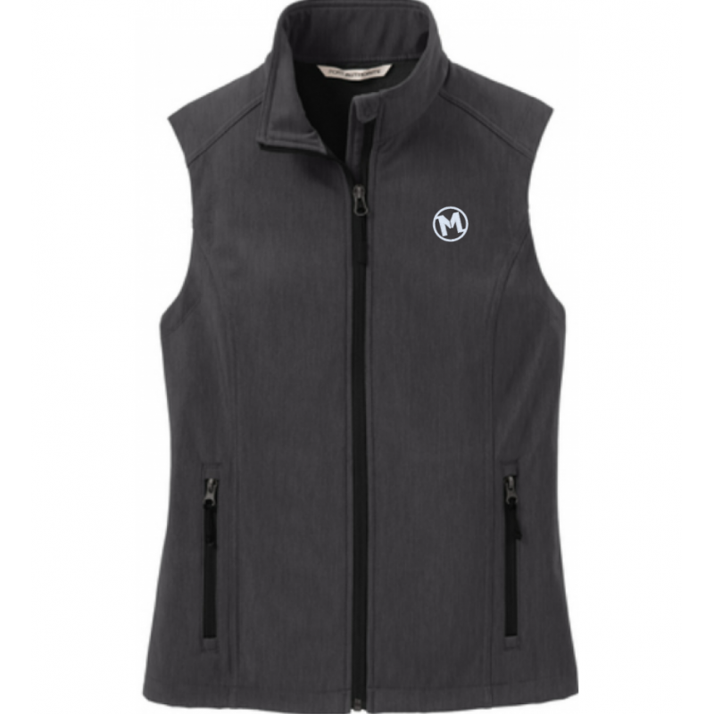 Port Authority W's Soft Shell Vest - Black Charcoal Heather
